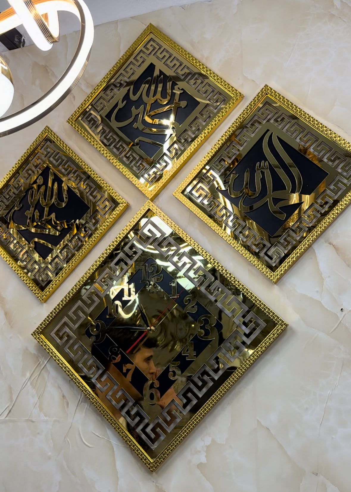 ساعة التسبيحات الإسلامية من شركة الروان + 3 كادر (سبحان الله -الحمدالله-الله أكبر)
